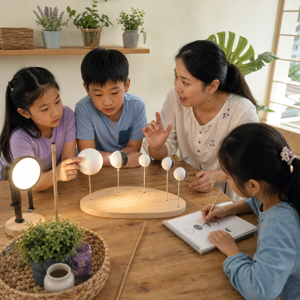 Children investigating a colourful hands-on science activity